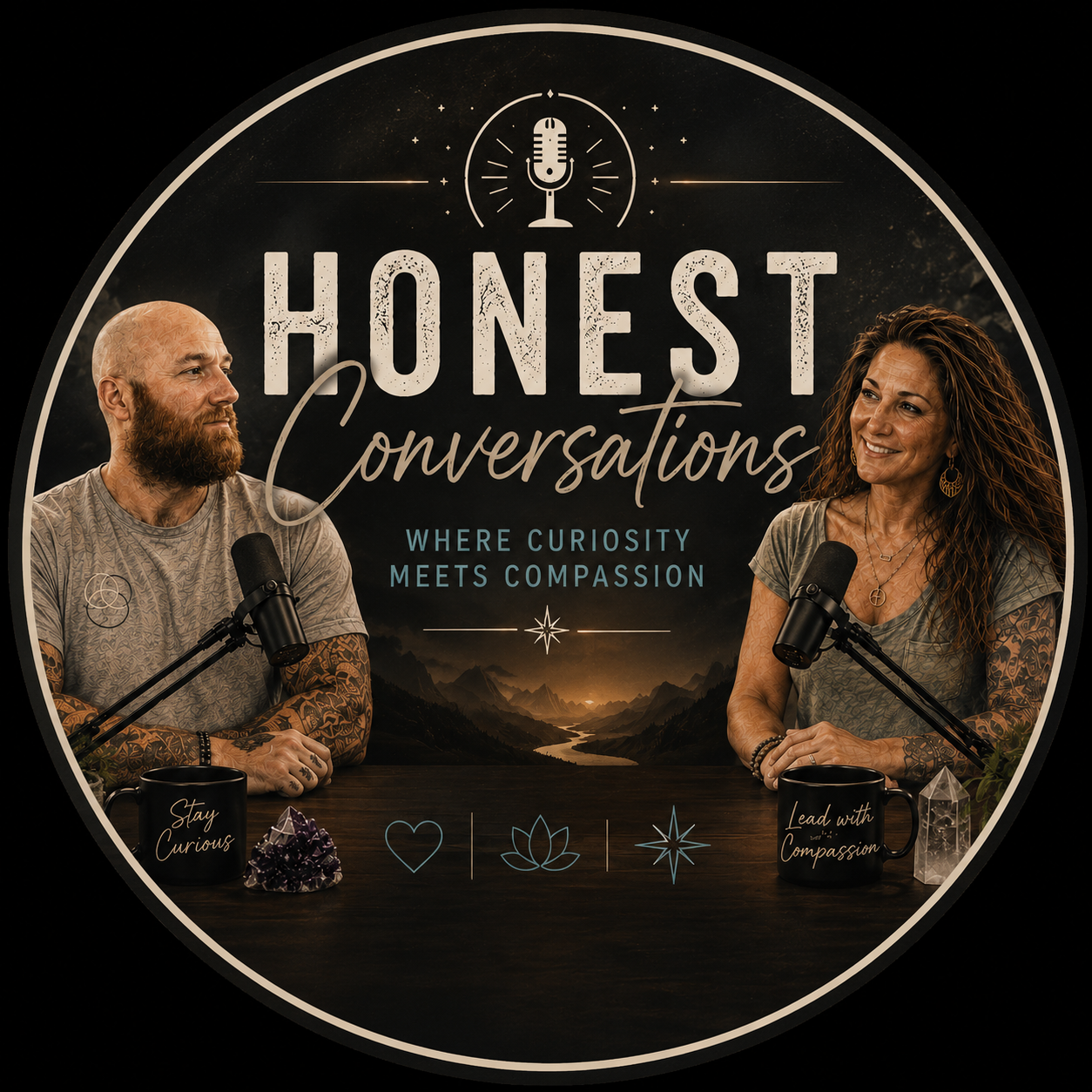 Honest Conversations podcast cover featuring Josh and Jennifer